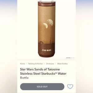 Starbucks Star Wars Sands of Tatooine Water Bottle